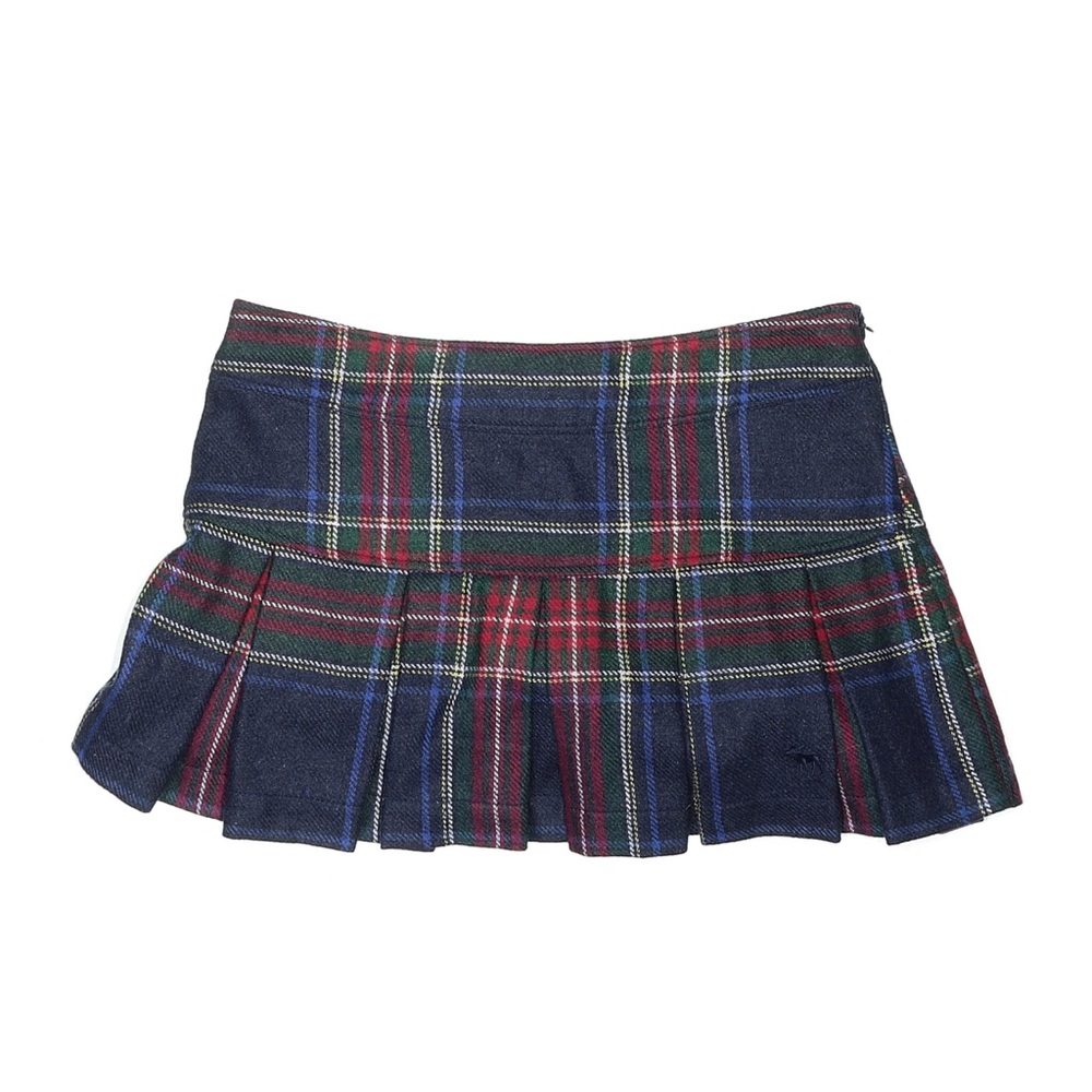 NWT! Vintage Y2K Abercrombie 2000s Wool Blend Plaid Pleated Mini Skirt